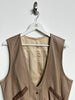 1980s TWO TONE LEATHER WAISTCOAT