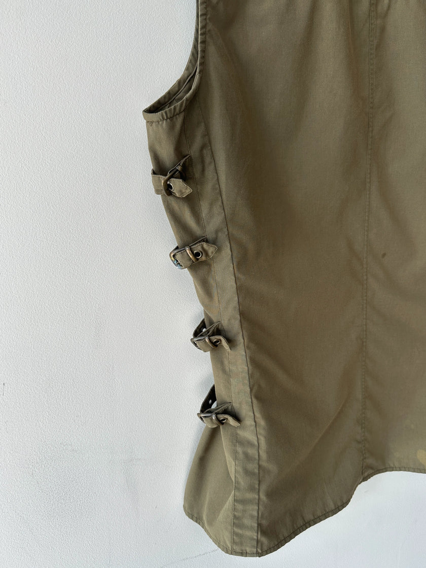 DANIELE ALESSANDRINI - early 2000s VEST SHIRT WITH SIDE BUCKLE STRAPS