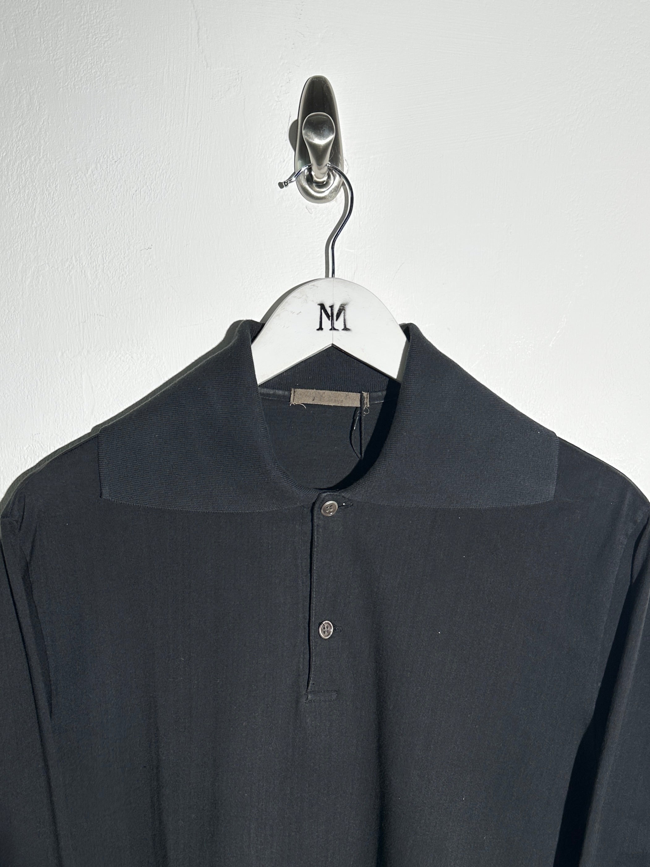 YOHJI YAMAMOTO Y's - 1980s OVERSIZED SQUARE COLLAR LONG SLEEVE TOP