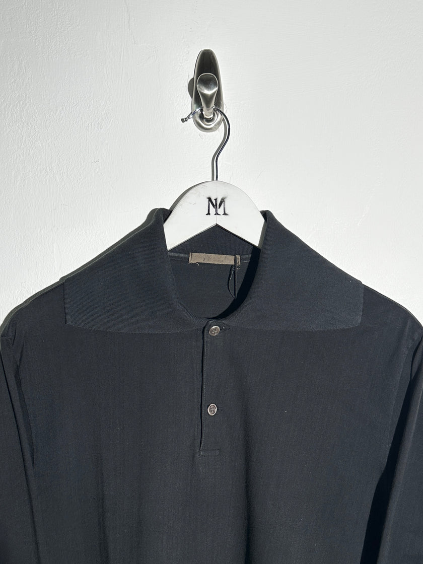 YOHJI YAMAMOTO Y's - 1980s OVERSIZED SQUARE COLLAR LONG SLEEVE TOP
