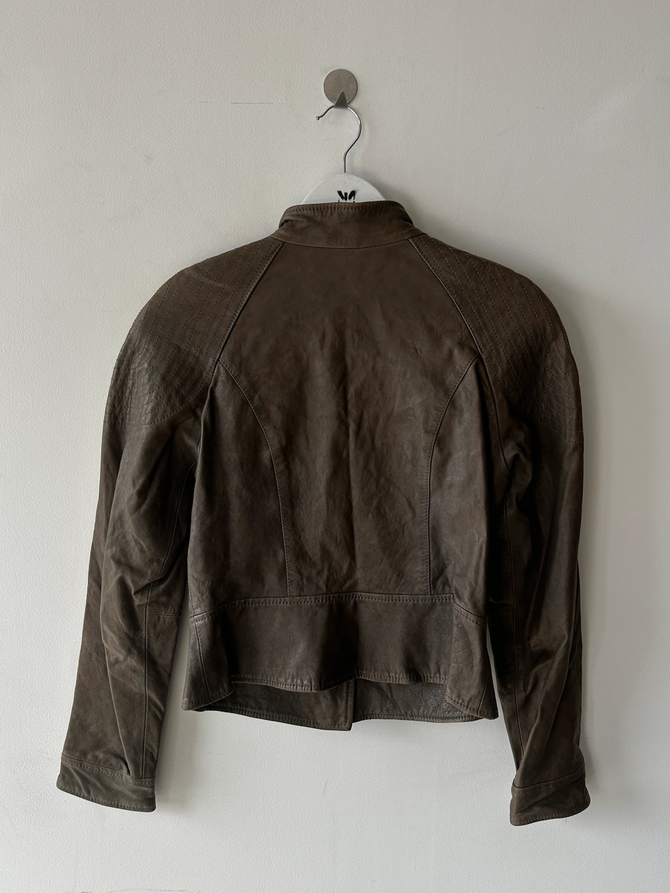 VIVIENNE WESTWOOD - 2000s ASYMMETRIC FRONT LEATHER JACKET