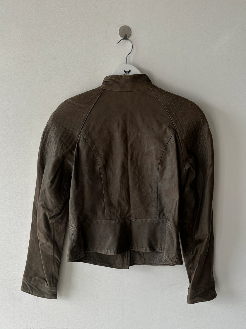 VIVIENNE WESTWOOD - 2000s ASYMMETRIC FRONT LEATHER JACKET
