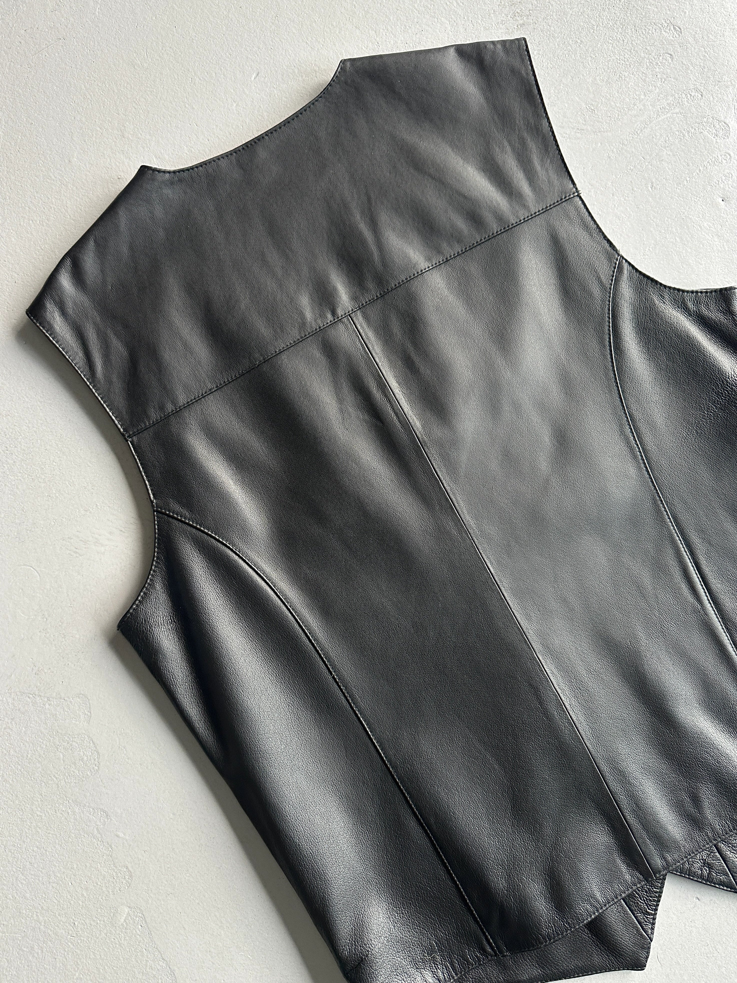 1990s LEATHER WAISTCOAT