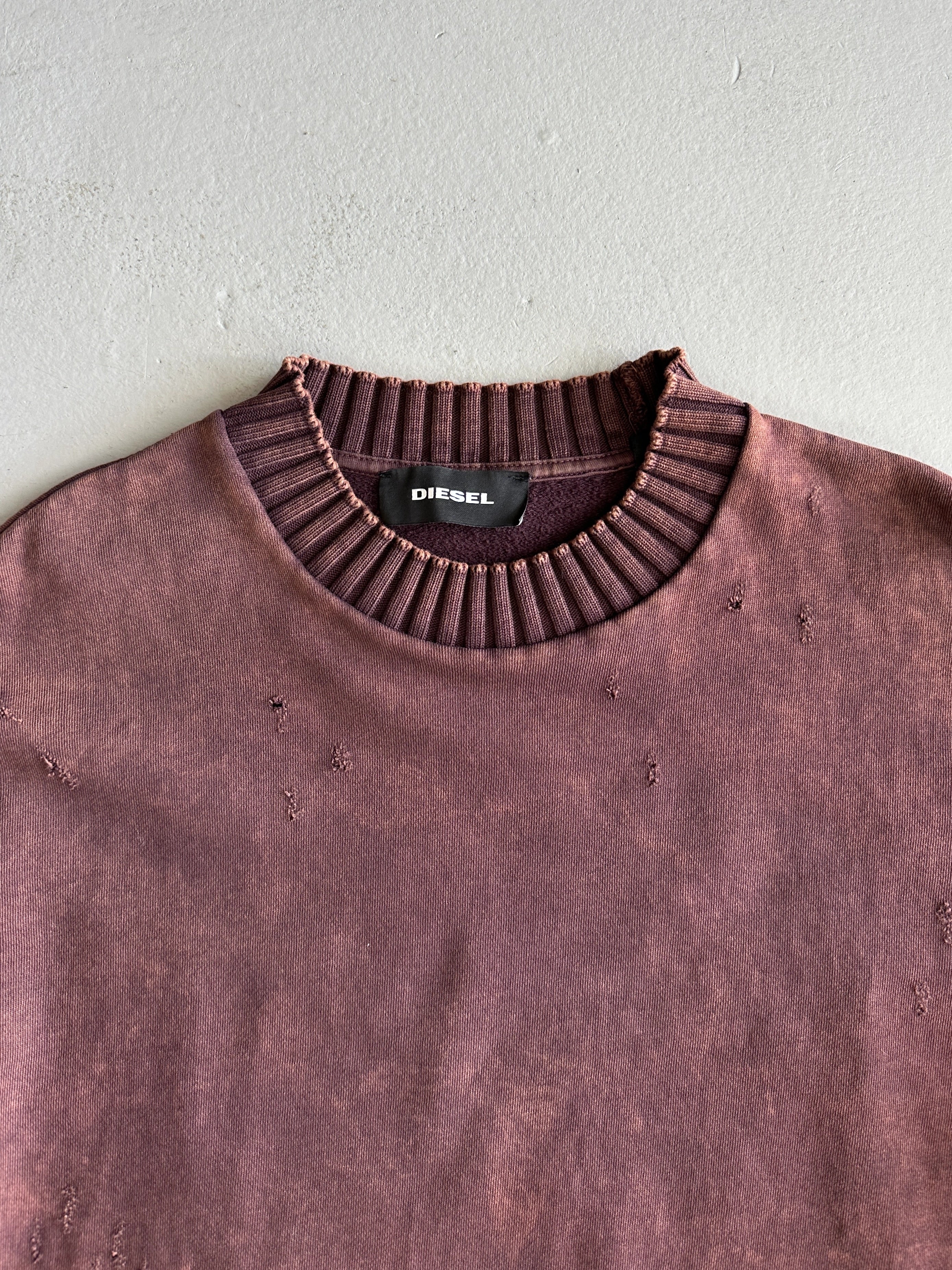 DIESEL - 2000s DISTRESSED CREWNECK SWEATER