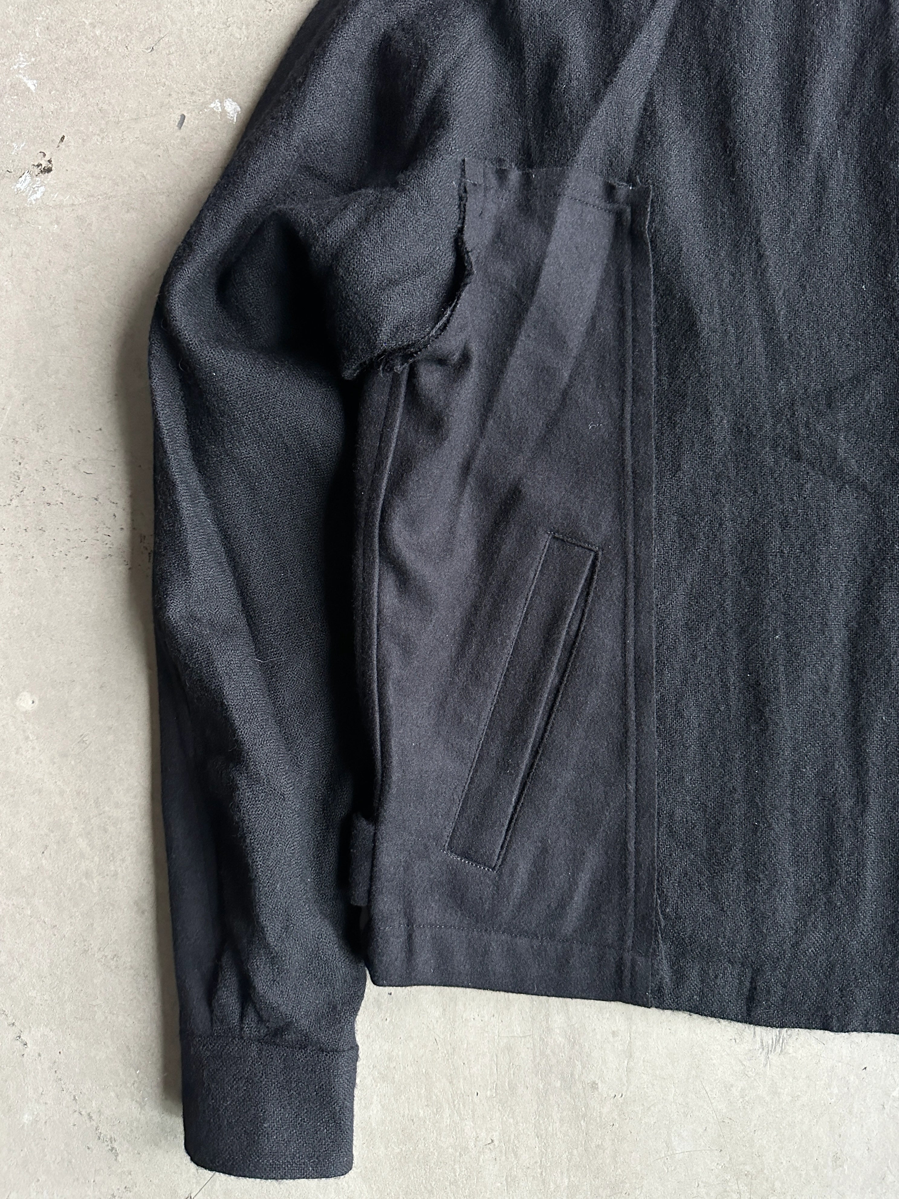 COMME DES GARÇONS - 1990s WOOL ZIPPED OVERSHIRT JACKET