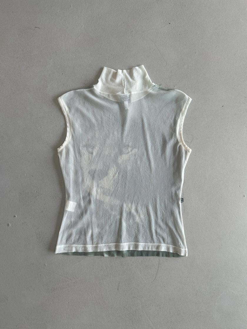 ROBERTO CAVALLI - 2000s BI-COLOUR MESH TOP