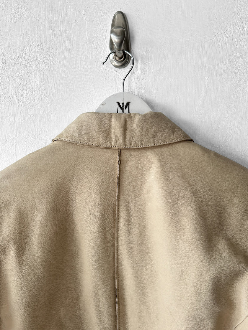 VITTORIO FORTI - late 1990s ASYMMETRIC FRONT LEATHER JACKET