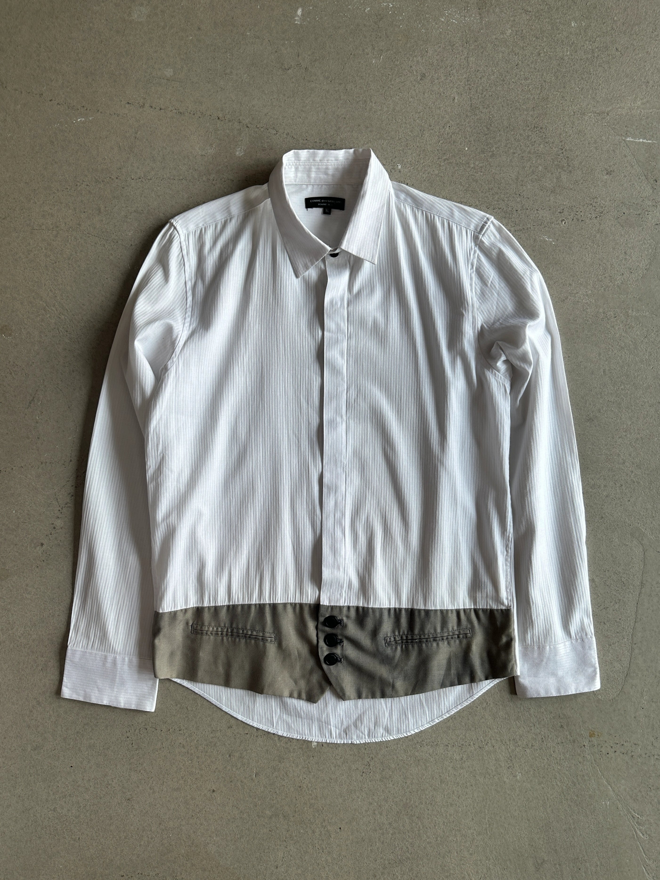 COMME DES GARÇONS- A/F 2009 ARCHIVE LONG SLEEVE SHIRT WITH JACKET HEM