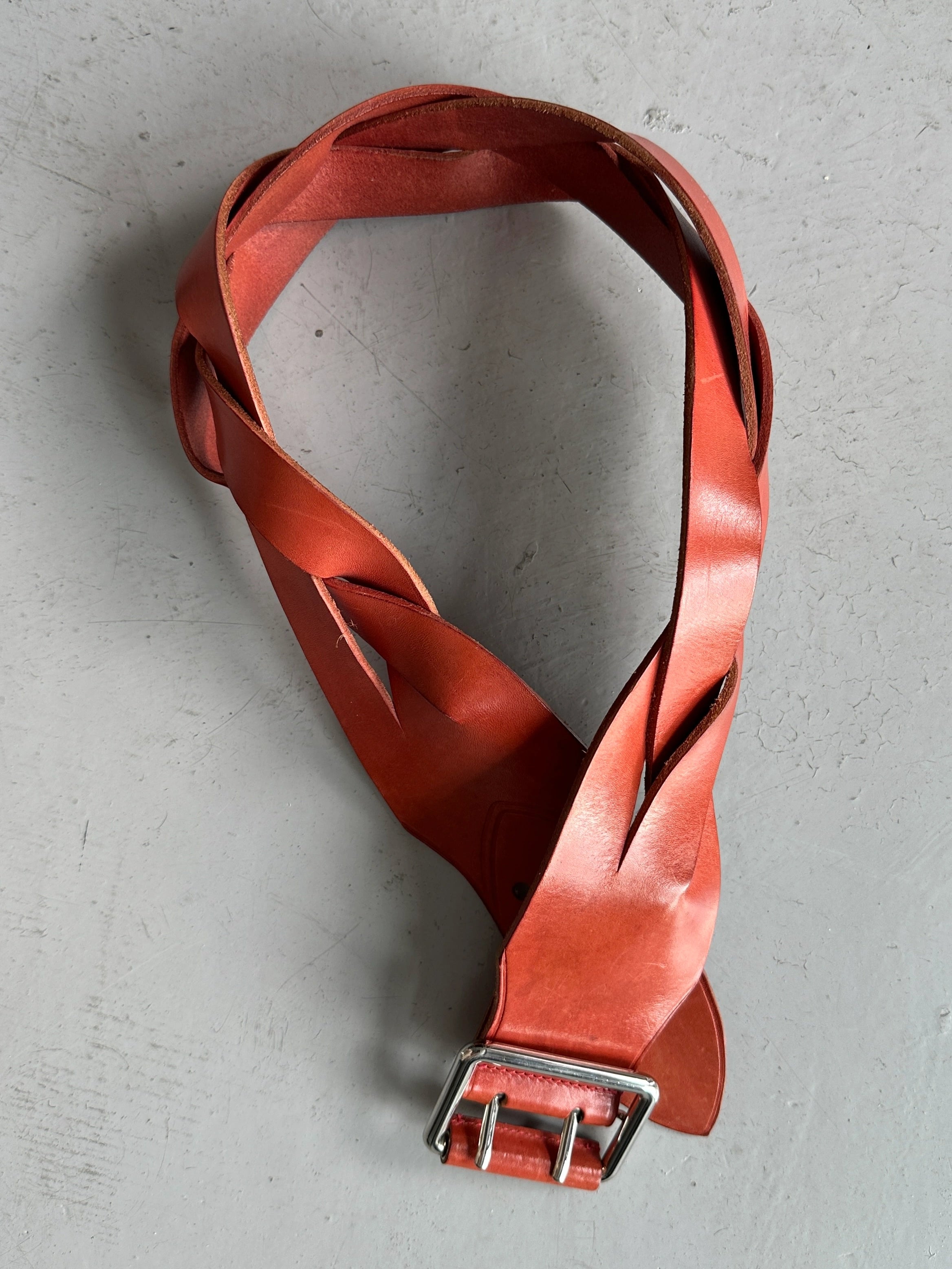 BALENCIAGA - late 2000s BRAIDED LEATHER BELT