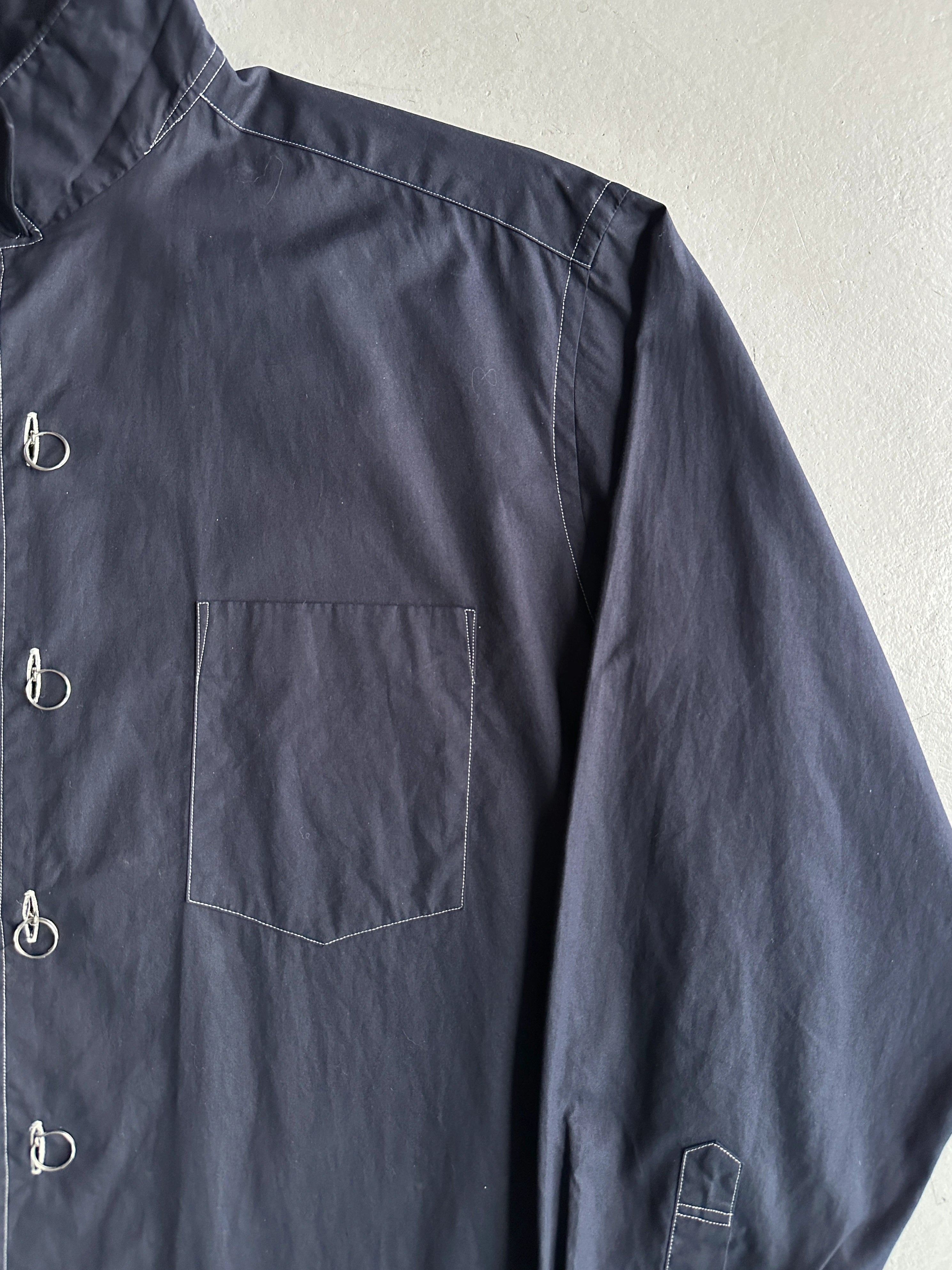 COMME DES GARÇONS- F/W 1990 LONG SLEEVE SHIRT WITH KEY RINGS CLOSURE