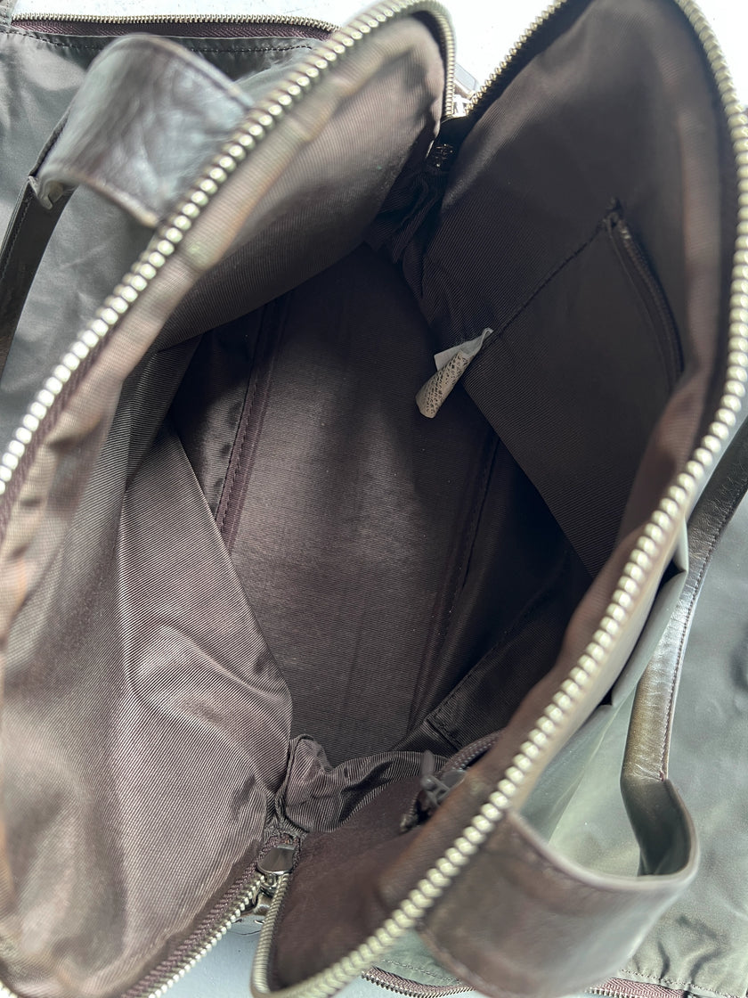 YOHJI YAMAMOTO Y'SACCS - 1990s 2 IN 1 LEATHER AND NYLON BAG