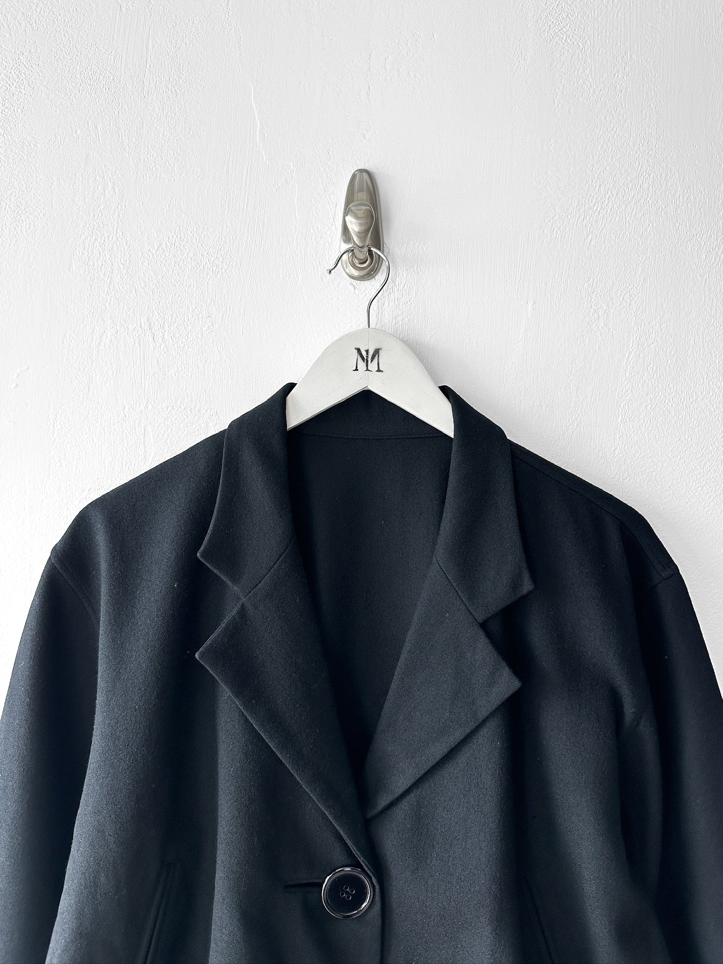 YOHJI YAMAMOTO Y's - 1980s BOXY WOOL JACKET WITH BACK BUCKLE STRAP