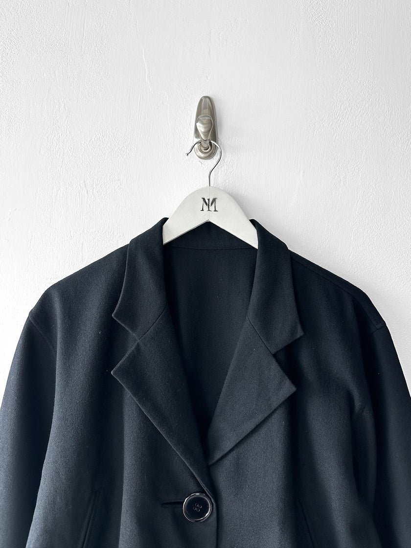 YOHJI YAMAMOTO Y's - 1980s BOXY WOOL JACKET WITH BACK BUCKLE STRAP