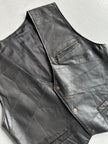 1980s STITCHED PANELING LEATHER VEST
