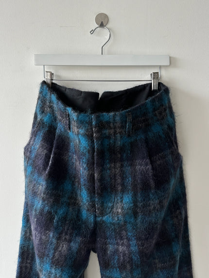 NICHOLAS DALEY - F/W 2021 CHECKED WOOL FRONT PLEATS TROUSERS