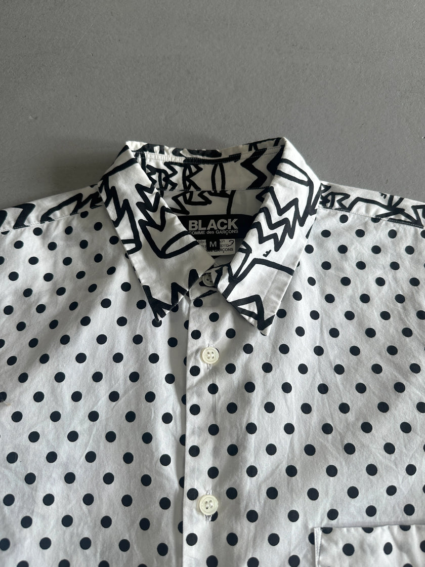 COMME DES GARÇONS - S/S 2013 POLKA DOTS FRONT PRINTED LONG SLEEVE SHIRT