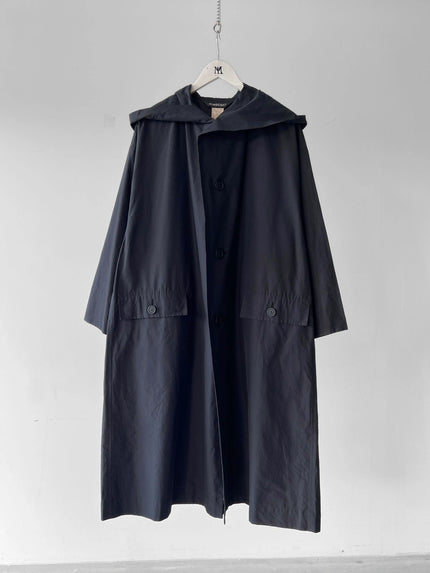 ISSEY MIYAKE – 1980s WIND-COAT TRENCH WITH HOOD