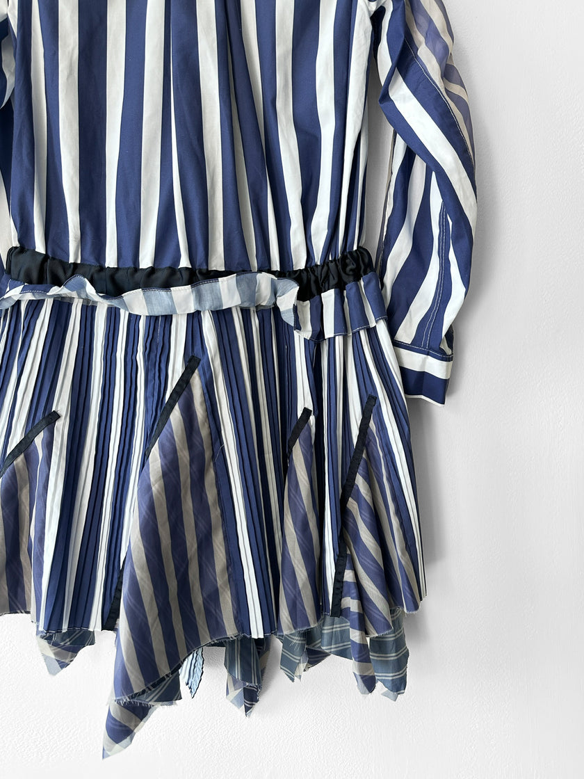 SACAI - F/W 2017 STRIPED JACKET WITH ASYMMETRICAL LAYERED HEM