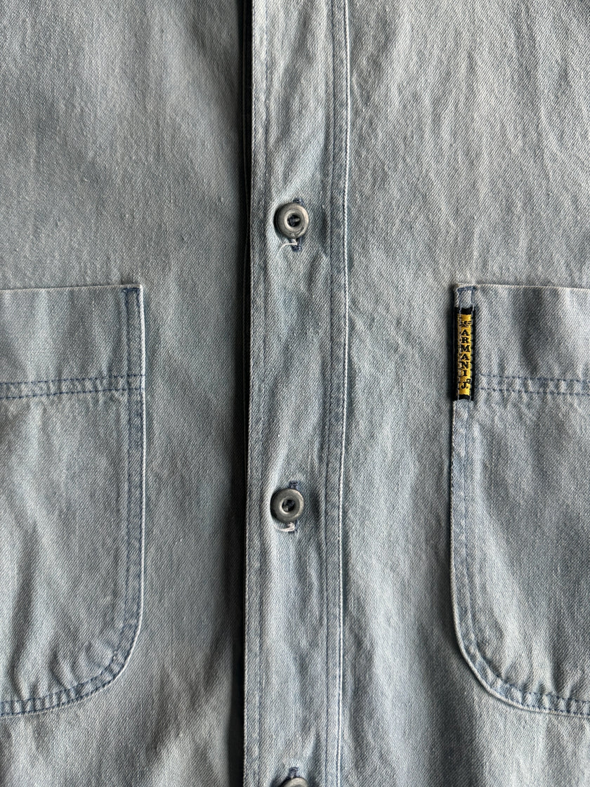 ARMANI JEANS - 1990s HALF SLEEVE DENIM SHIRT