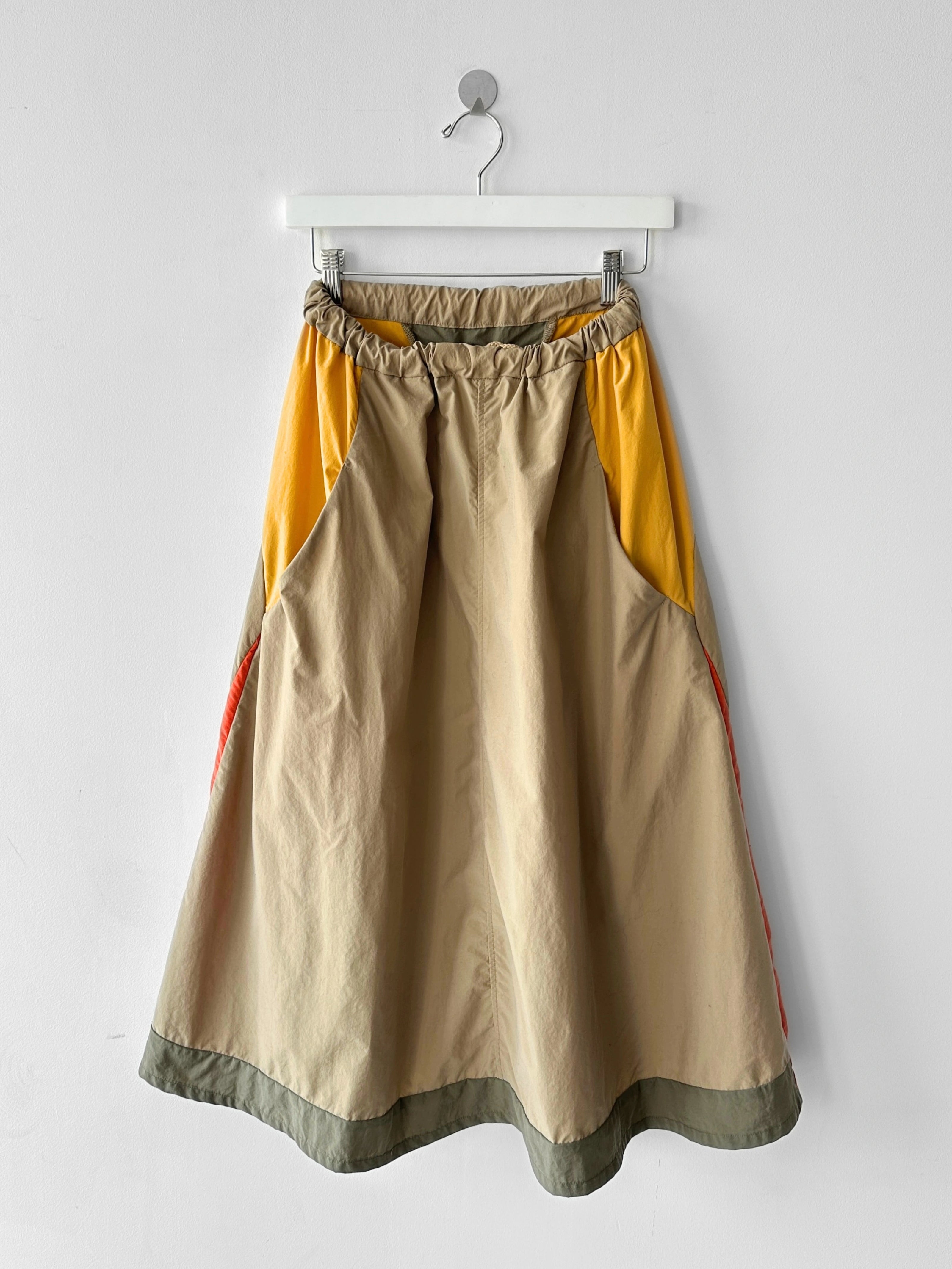 JAPANESE LABEL 2000s COLOUR BLOCK NYLON SKIRT