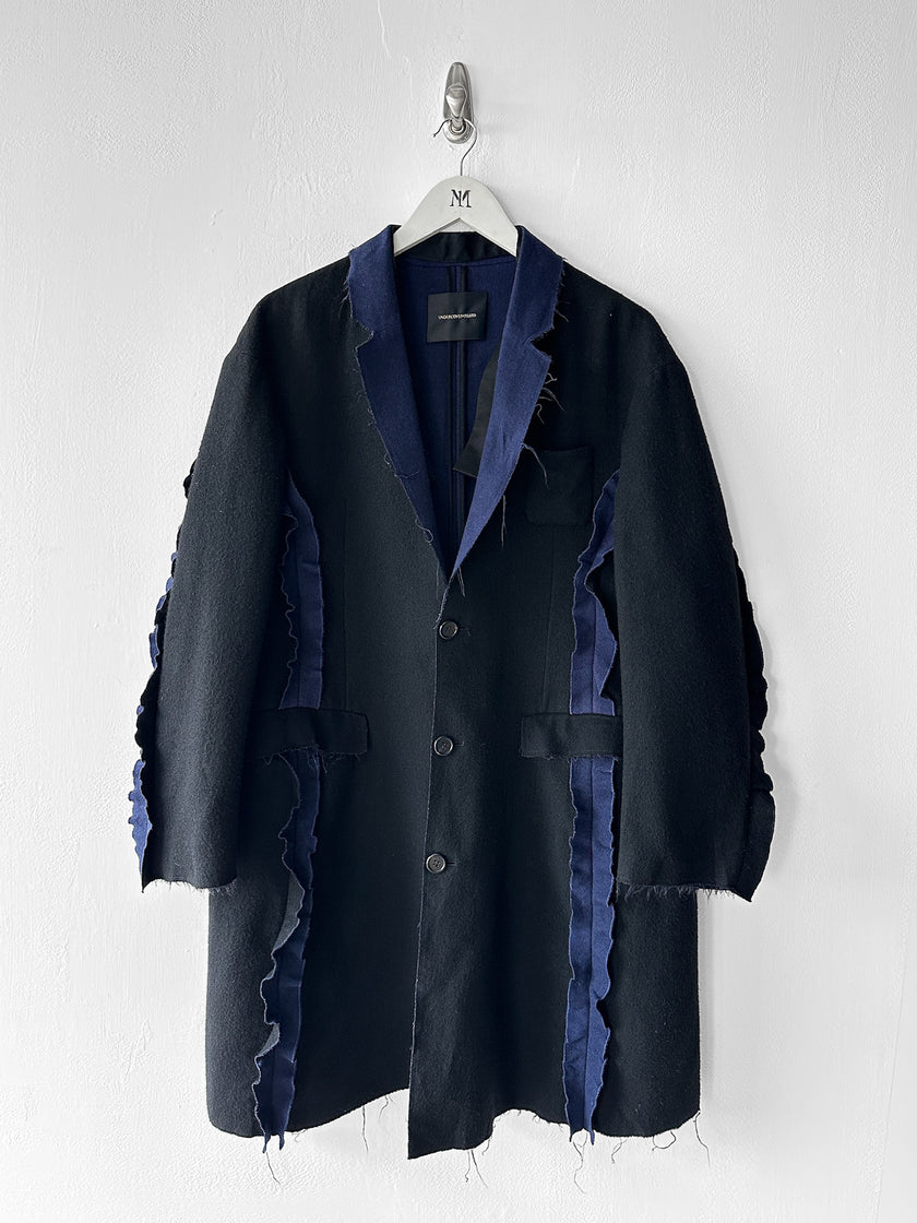 UNDERCOVER - F/W 2014 OVERSIZED DECONSTRUCTED WOOL COAT WITH RAW EDGES