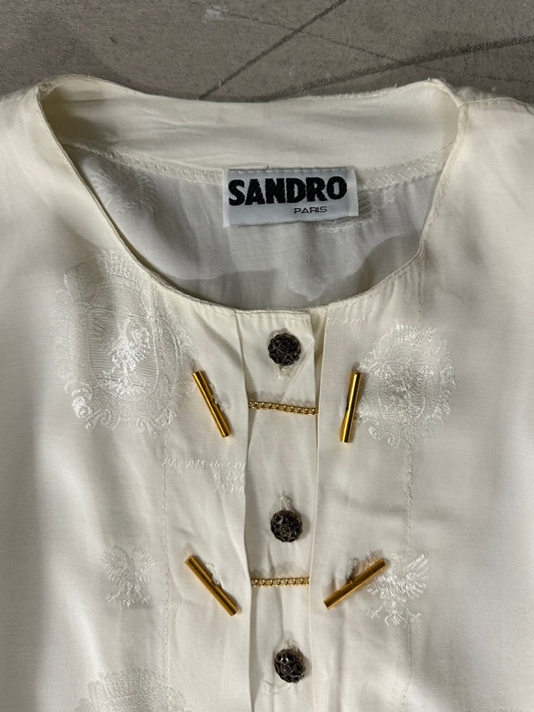 SANDRO PARIS- 1990s BUTTONED BLOUSE