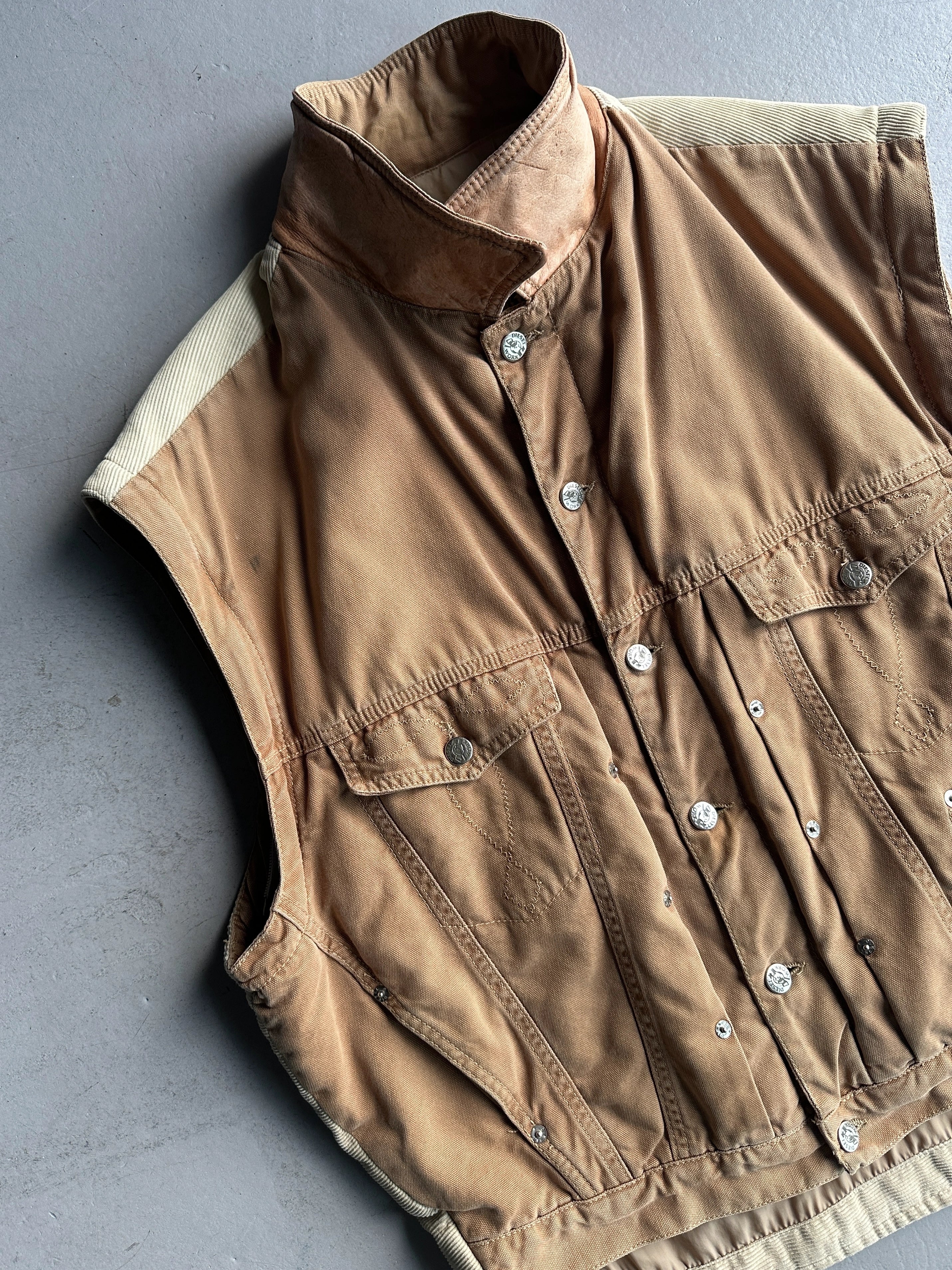 DIESEL - 1980s SAMPLE 2 IN 1 BOMBER JACKET GILET WITH REMOVABLE SLEEVE