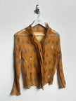 ISSEY MIYAKE - early 2000s POLKA DOT PLEATED BUTTONED BLOUSE