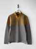 EMPORIO ARMANI - F/W 2013 PERFORATED V NECK TECHNICAL LONG SLEEVE TOP