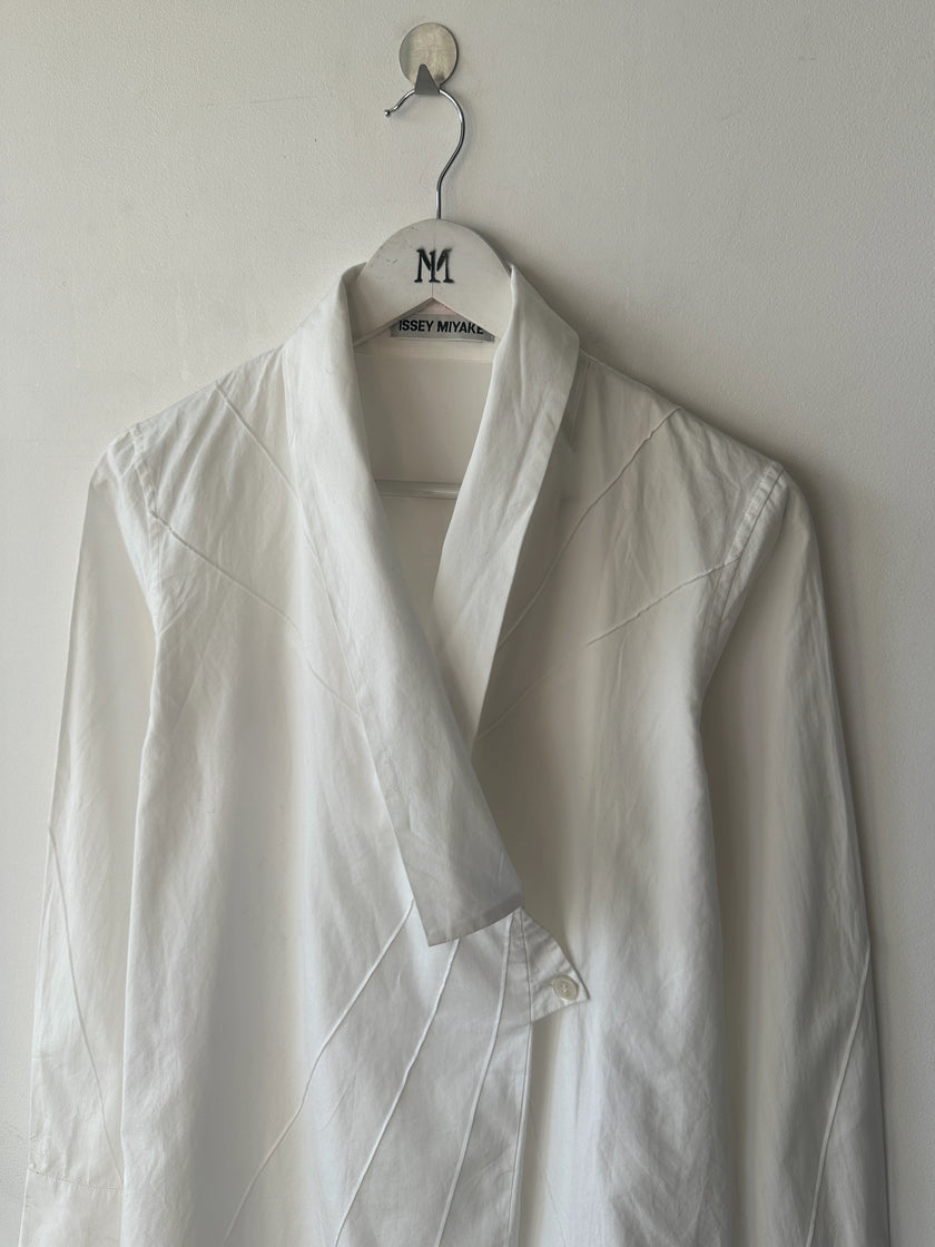 ISSEY MIYAKE - F/W 2009 LONG TUNIC SHIRT WITH SHAWL COLLAR