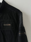 BIKKEMBERGS - 2000s BIKER JACKET WITH CONTRASTING KNIT SLEEVE