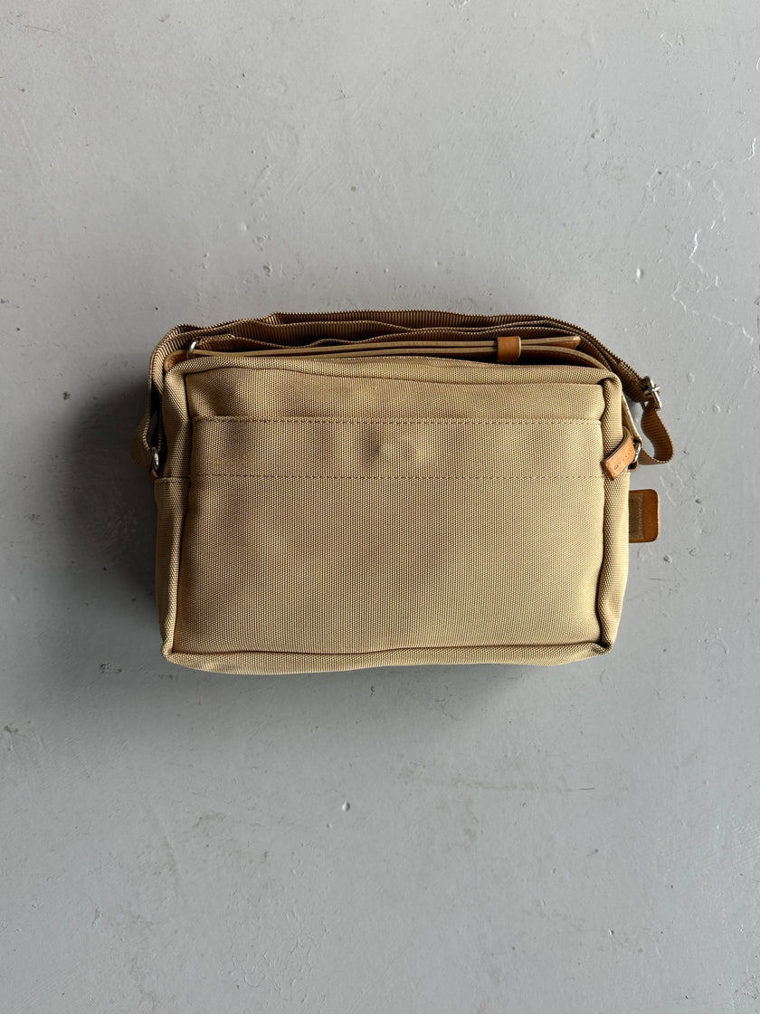YOHJI YAMAMOTO Y'SACCS - early 2000s RECTANGULAR MESSENGER BAG WITH LEATHER FRONT PANEL
