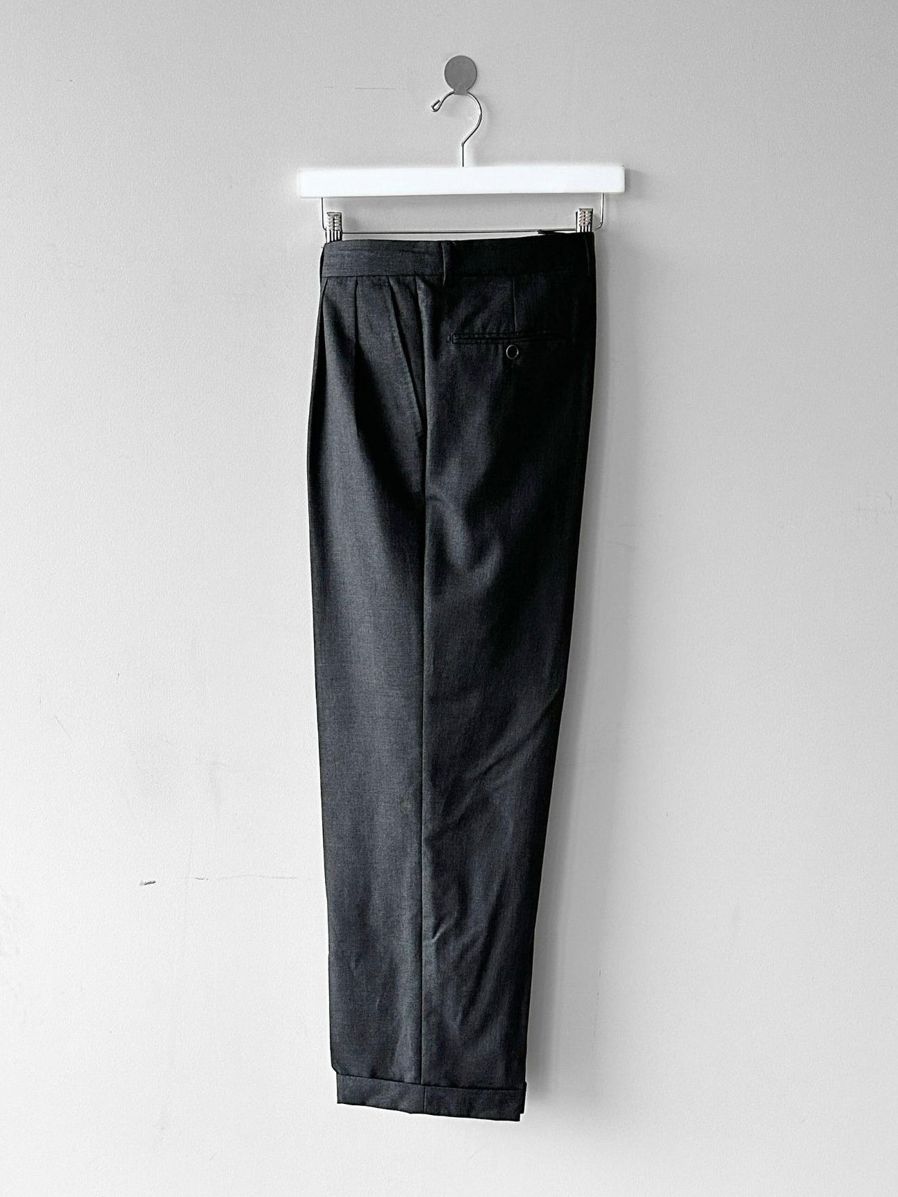 VALENTINO - 1990s TURN UP HEM FRONT PLEATS TAILORED TROUSERS