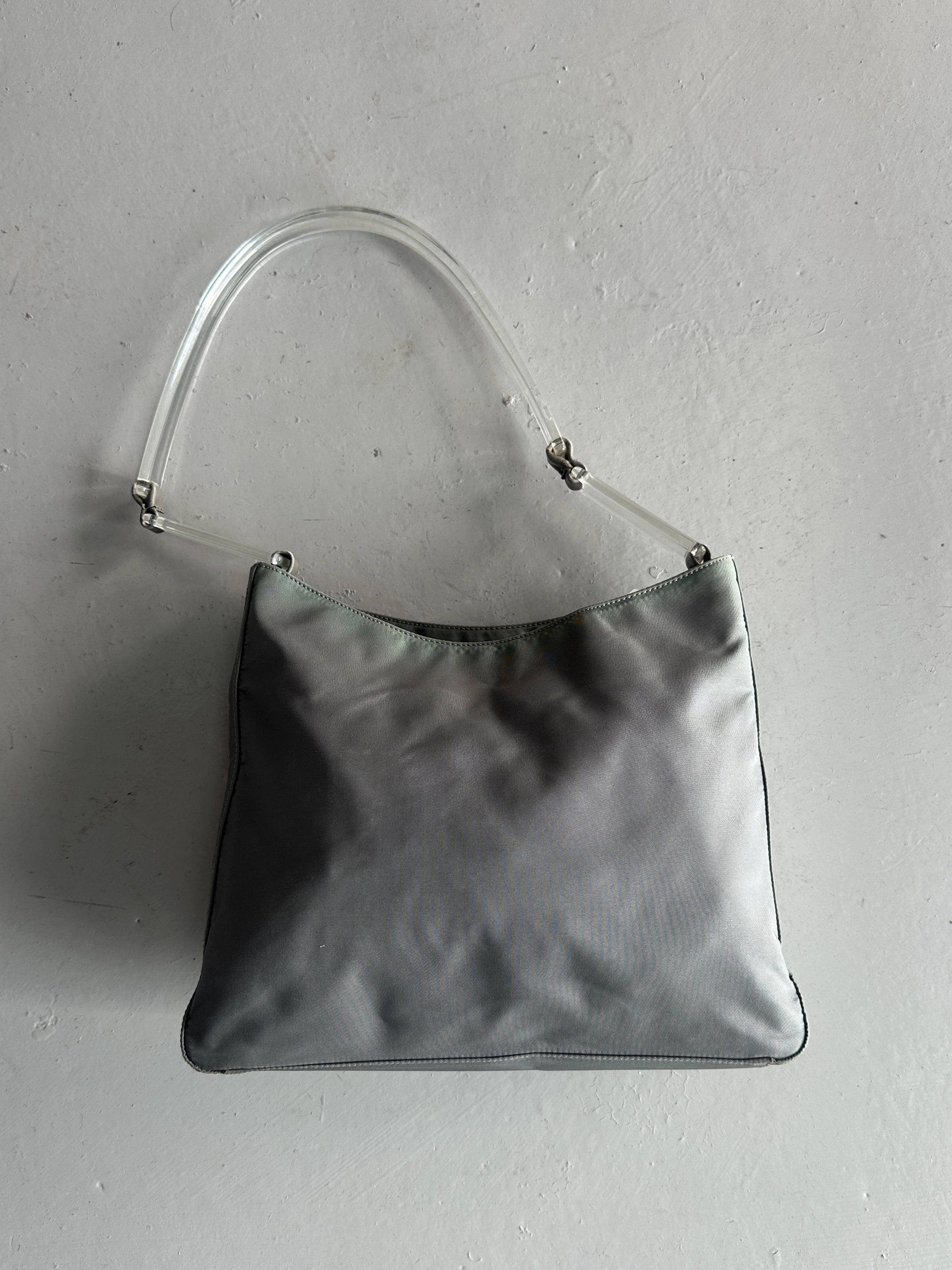 PRADA - S/S 1998 PLEXI HANDLE NYLON SHOULDER BAG