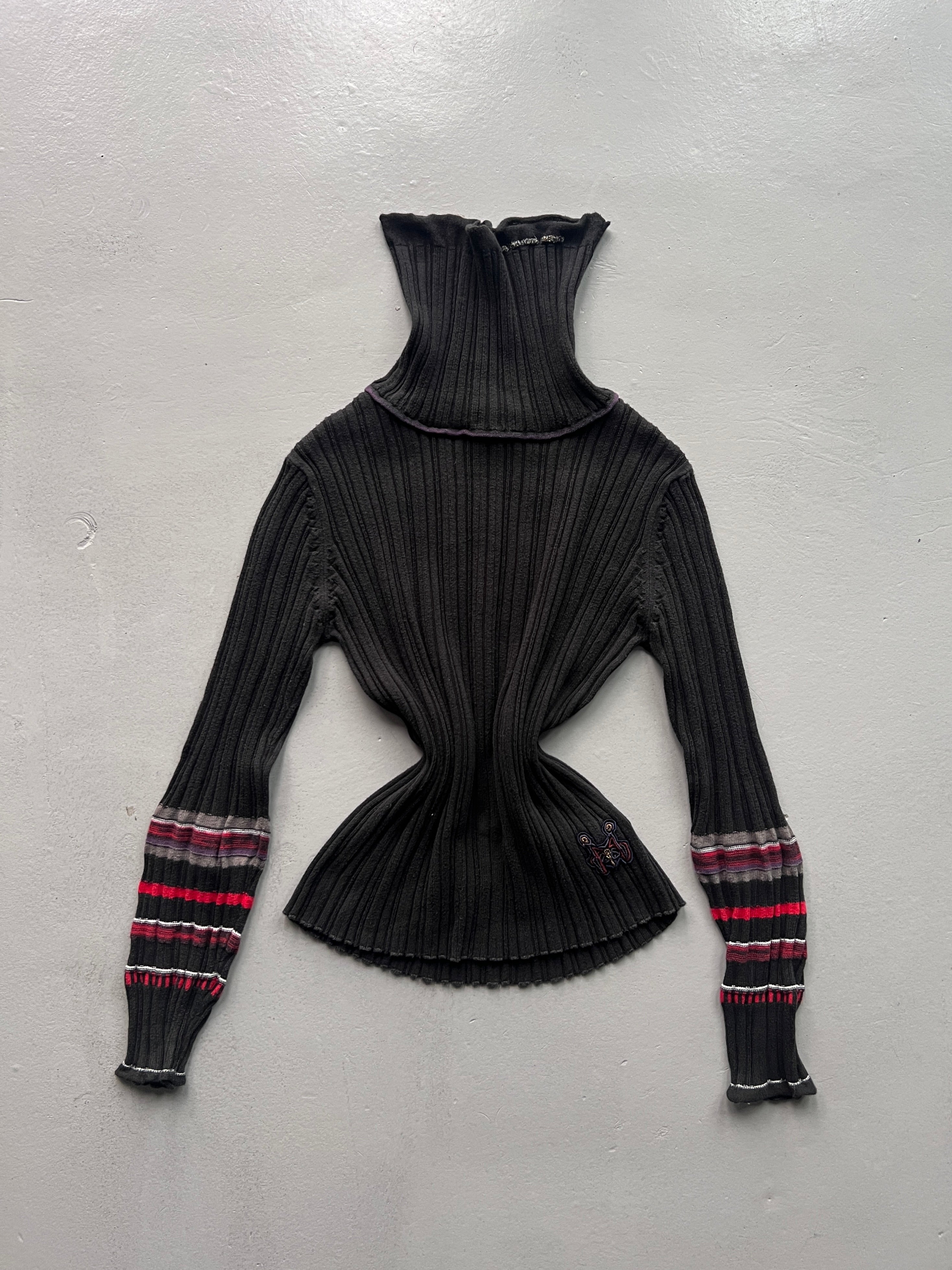 MARITHÉ + FRANÇOIS GIRBAUD - 1990s HIGH NECK TEXTURED JUMPER