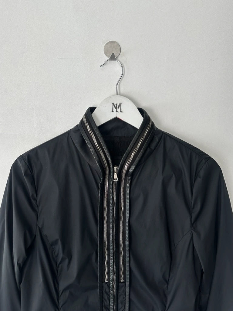 JOHN RICHMOND - early 2000s NYLON JACKET WITH TRIPLE ZIP AT COLLAR