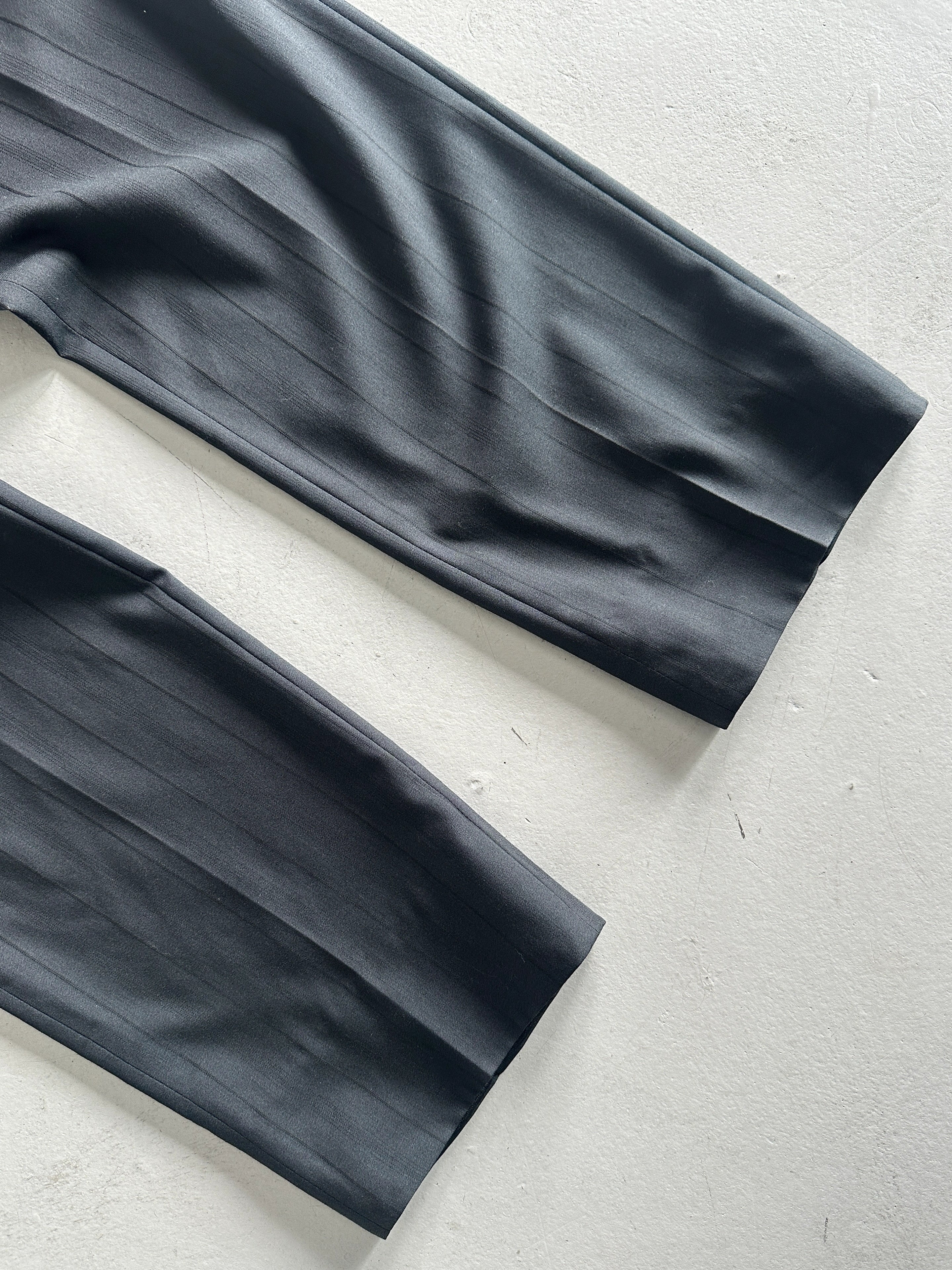 1990s PINSTRIPED FRONT PLEATS TAILORED TROUSERS