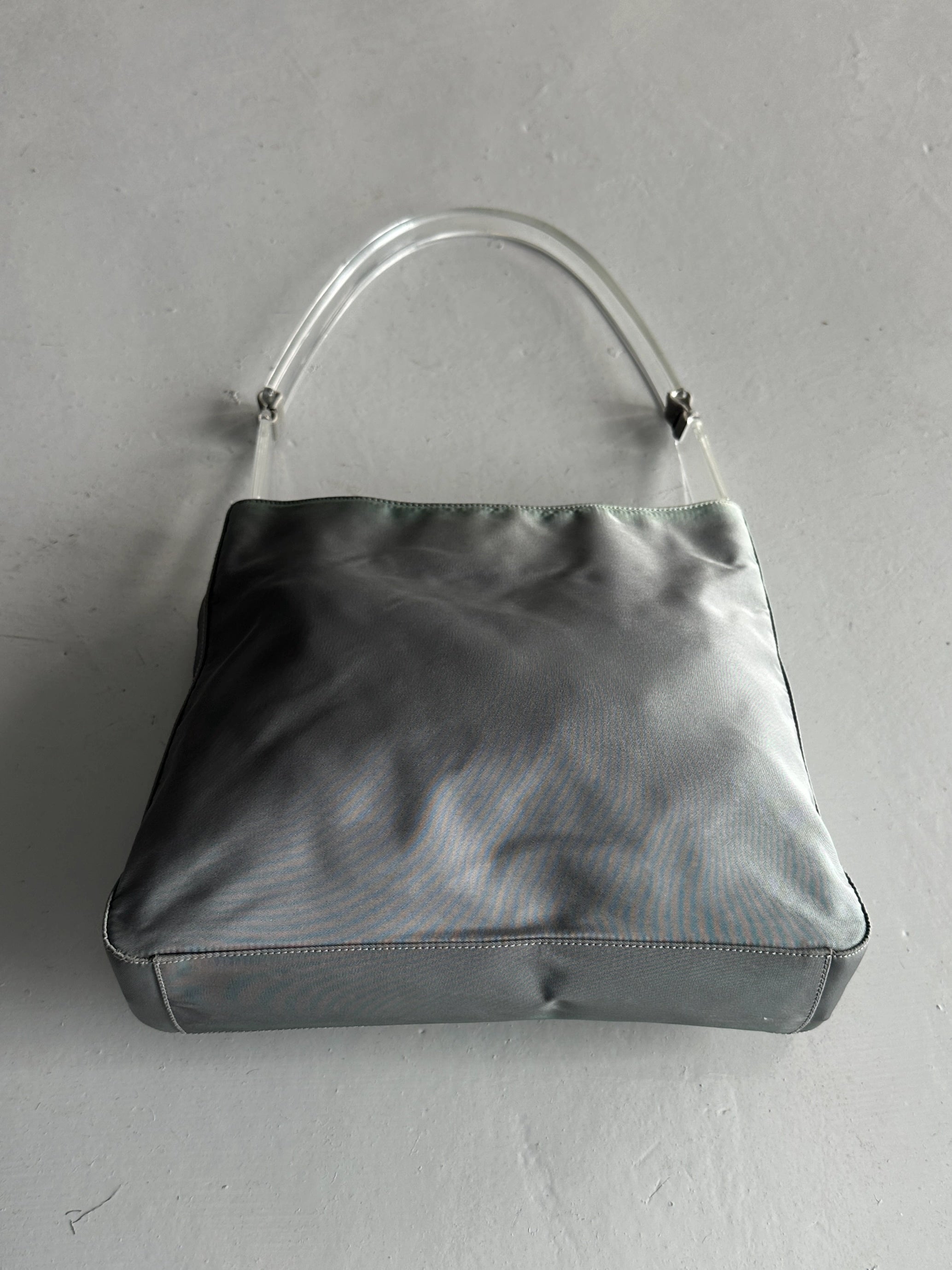 PRADA - S/S 1998 PLEXI HANDLE NYLON SHOULDER BAG