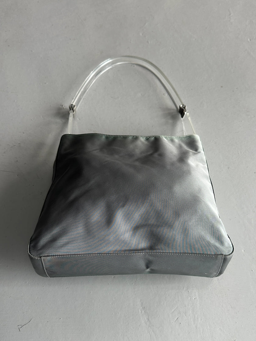 PRADA - S/S 1998 PLEXI HANDLE NYLON SHOULDER BAG