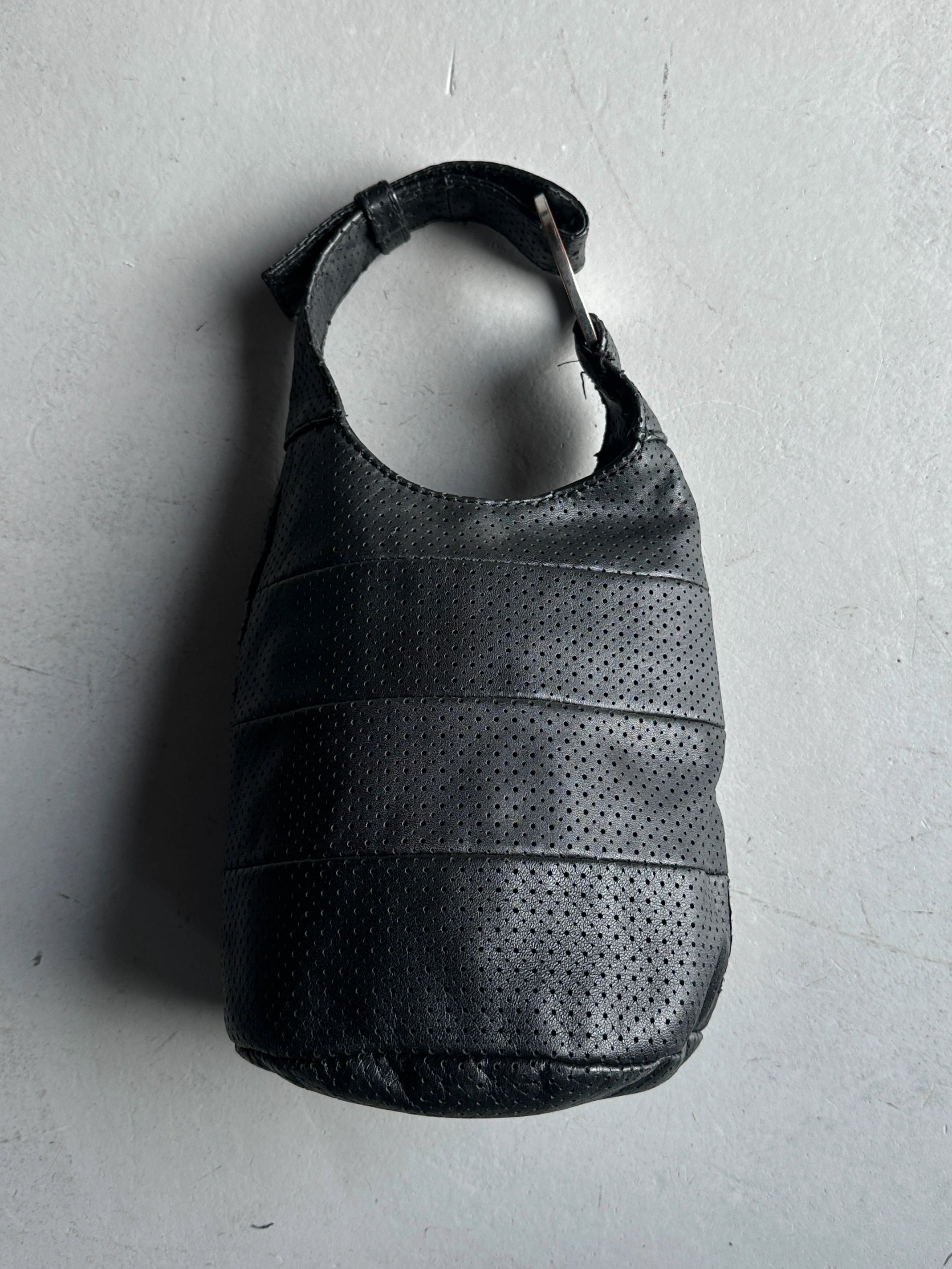 ARMANI JEANS - 2000s PERFORATED LEATHER BUCKET BAG