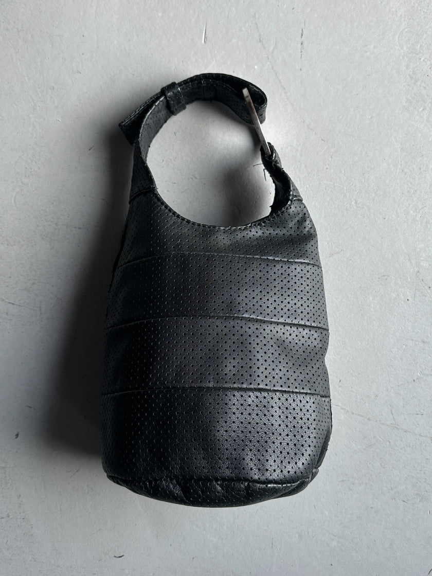 ARMANI JEANS - 2000s PERFORATED LEATHER BUCKET BAG