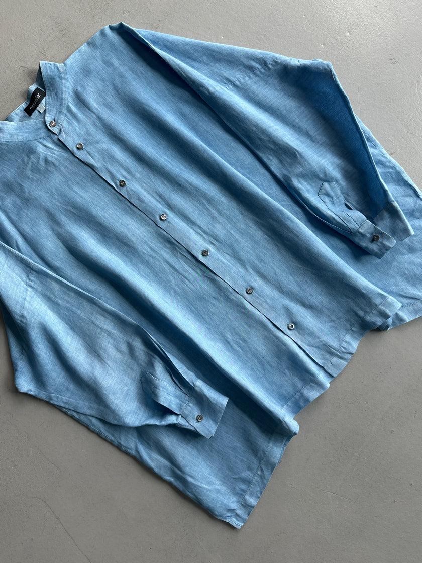 ESKANDAR - 1990s LONG SLEEVE OVERSIZED LINEN SHIRT