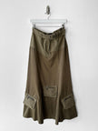 ITALIAN LABEL - 1990s MAXI SKIRT WITH PATCH POCKETS AT THE HEM