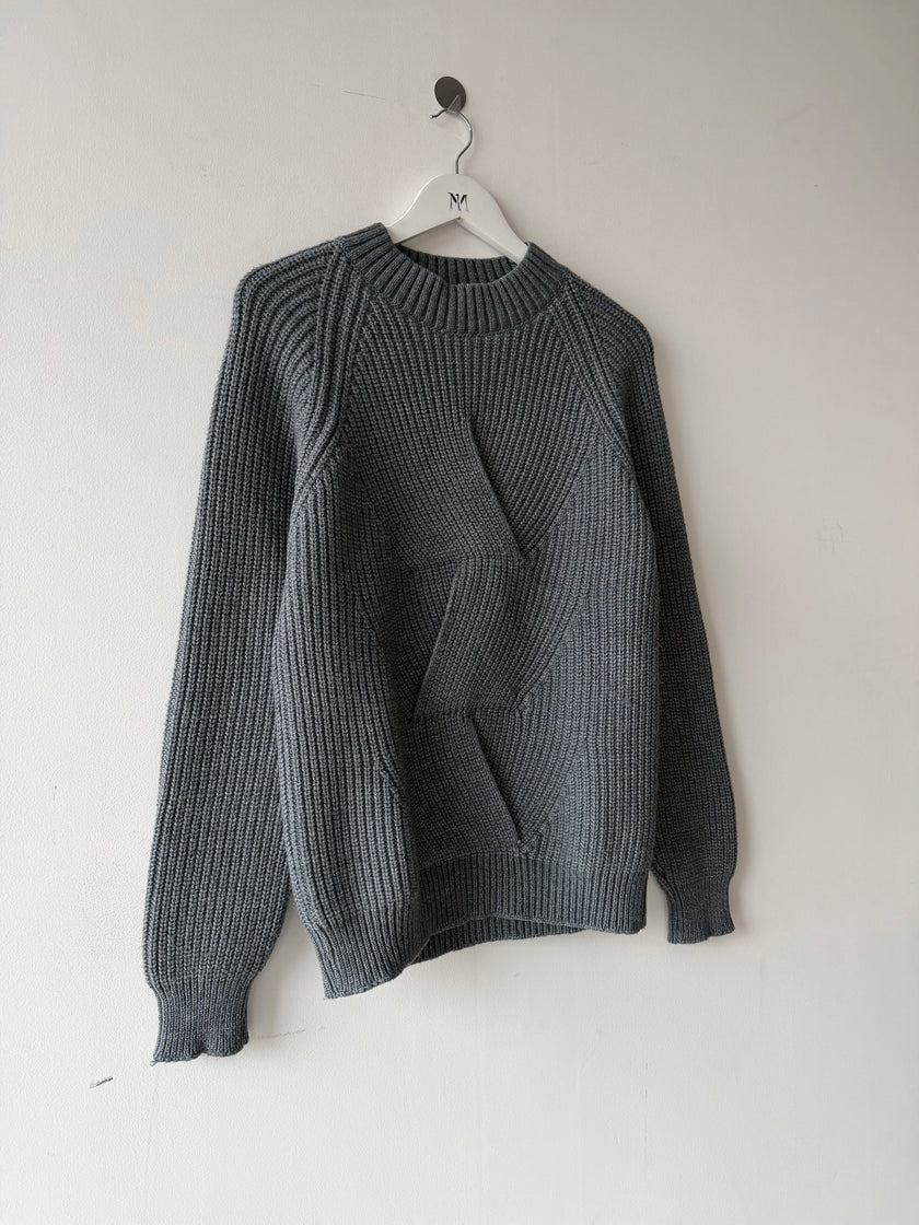 DANIELE ALESSANDRINI - early 2000s WRAP FRONT HEAVY KINT CREW NECK JUMPER