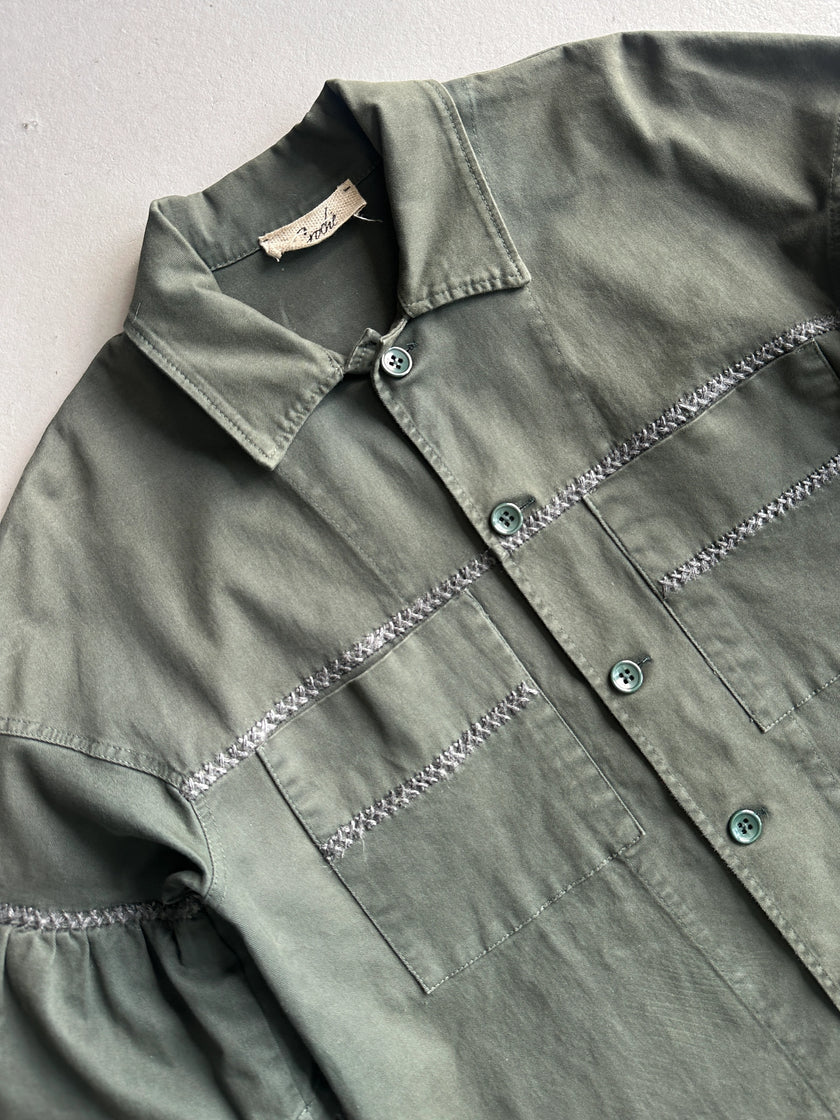 1990s ASYMMETRICAL SHIRT WITH WOOL LAYERED SLEEVE