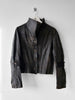 ITALIAN LABEL early 2000s DISTRESSED LEATHER JACKET WITH BONDAGE SLEEVE
