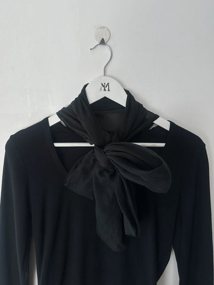 DRIES VAN NOTEN - late 1990s LONG SLEEVE TOP WITH OVERSIZED SCARF COLLAR