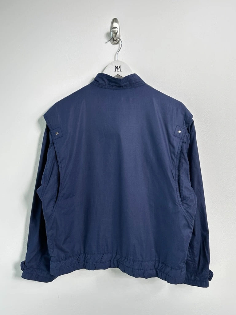 1980s BOMBER JACKET WITH CROCHET PANEL INSERTS