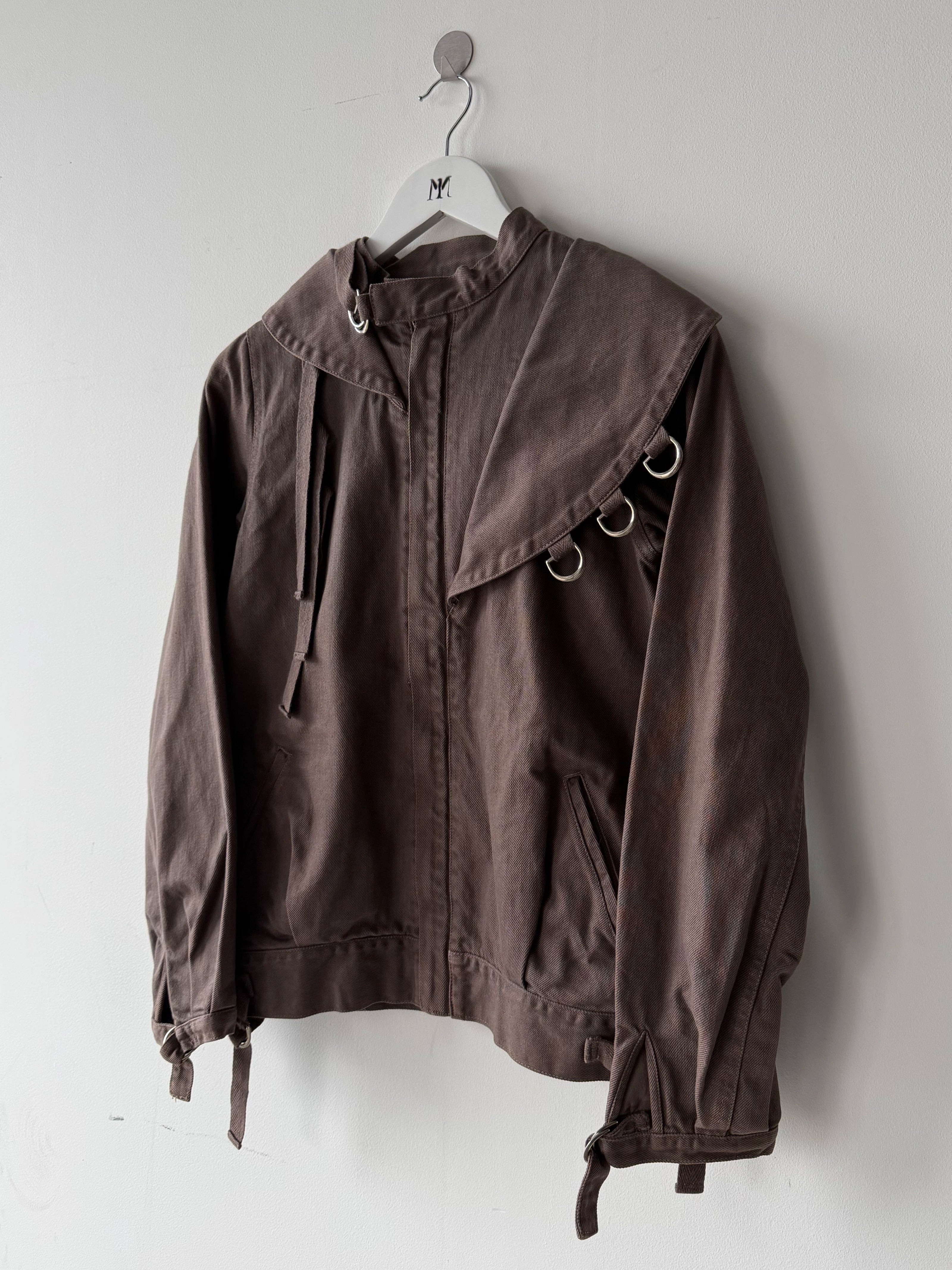 JAPANESE LABEL - 1990s ASYMMETRICAL COLLAR JACKET WITH D-RING DETAILS