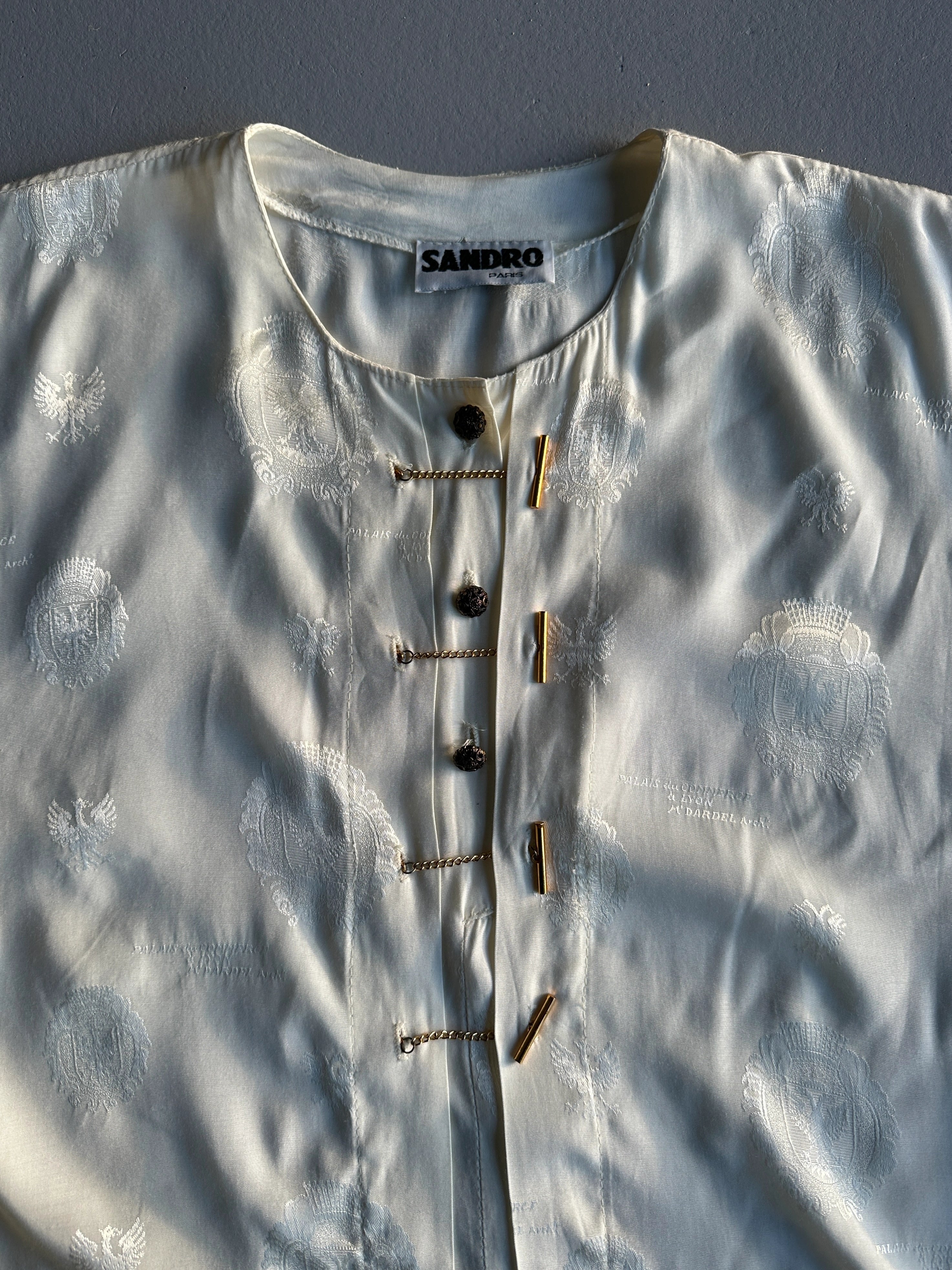 SANDRO PARIS- 1990s BUTTONED BLOUSE WITH CHAIN DETAIL